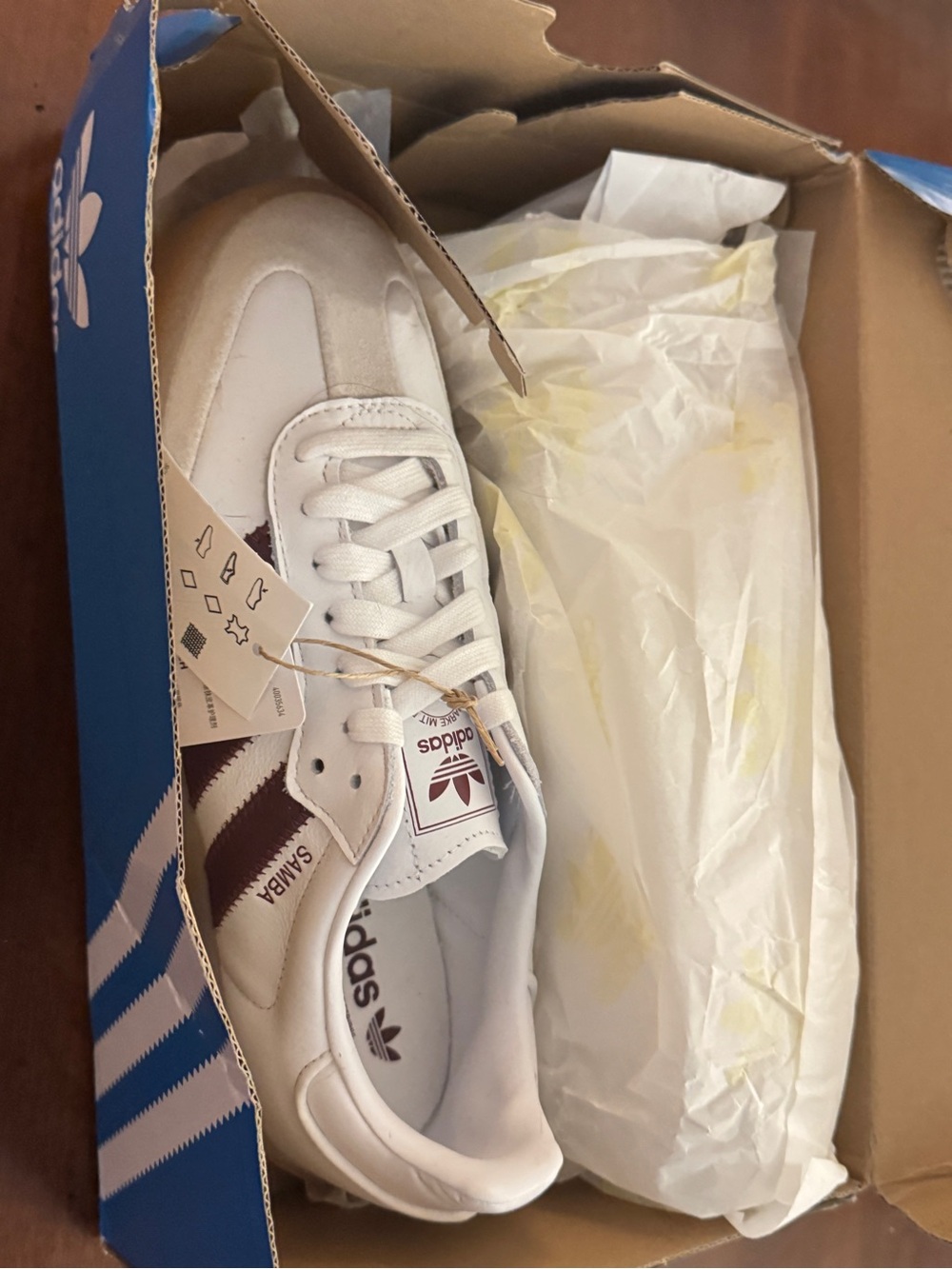 Adidas Samba OG Womens 8.5 White Burgundy Gum Sole Sneakers NWT Classic Trend - Picture 10 of 10